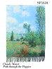 Claude Monet: Path Through the Poppies Oil Painting Design Fashion Scarf